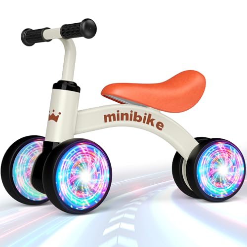 Regalo Bebé 1-2 Años, Bicicleta sin Pedales con 4 Ruedas Luminosas! Correpasillos Bebe 12-24 Meses - Juguete para Niños y Niñas - Regalo Cumpleaños Navidad