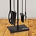 MYFIREPLACEDIRECT 5 Pieces Fireplace Tools Set Strength Wrought Iron Indoor Outdoor Fire Place Toolset Hearth Accessories Kit with Fireplace Brush, Fire Poker, Fireplace Shovel, Firewood Tong