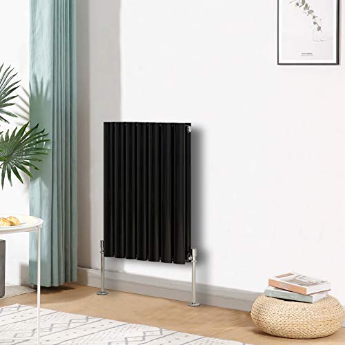 Blümme Double Oval Column Horizontal Designer Radiator 600x413mm Black