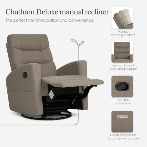 Image of Dream On Me Chatham Deluxe Nursery Glider Recliner, Amazon Exclusive, Light Truffle