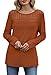 WIHOLL Plus Size Sweaters for Women Blouses Long Sleeve Shirts Fall Tops for Seniors Vacation Outfits Business Casual Pumpkin 3XL