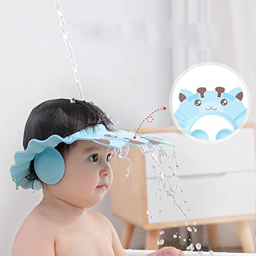 Image of Baby Shower Cap Shampoo Cap Bath Visor Hat Kids Hair Washing Shampoo Shield Adjustable Waterproof Bath Shield Visor for 0-8 Years