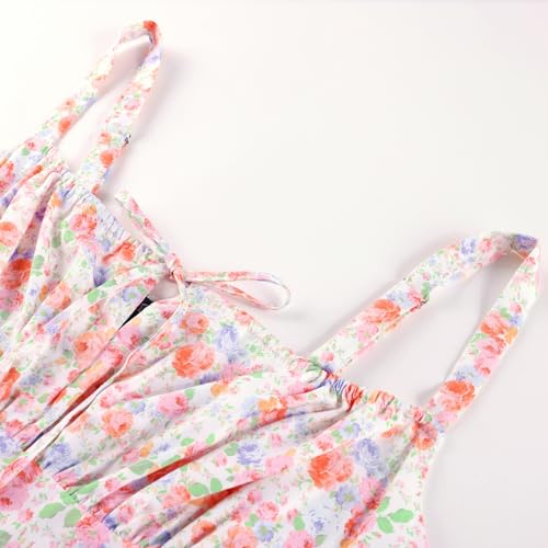 Image of Scarlet Darkness Floral Mini Corset Dress for Women Teen 2026 Summer Spring Flowy A-Line Sundress with Pockets Colorful Floral XXL