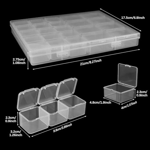 Image of 4 Pack Bead Storage Organizer Box - 23 Grids Clear Plastic Bead Organizer Boxes Clear Small Bead Storage Case for Bracelet Making DIY Jewelry Craft Nail Earrings Desktop Organizer
