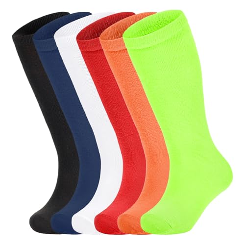 American Trends 6 Pairs Boys Baseball Socks Breathable Thin Kids Knee High Soccer Girls Softball All-Season Athletic Socks