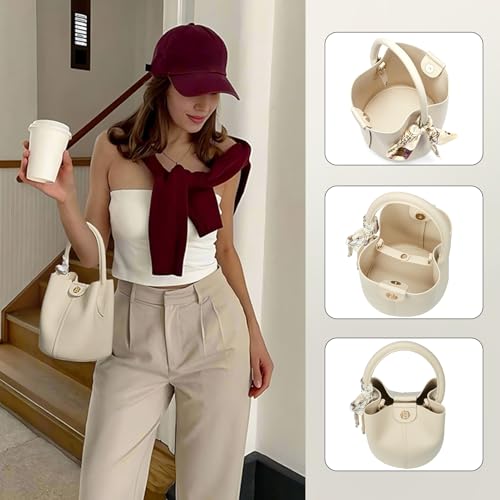 BOSTANTEN Small Crossbody Bags for Women Vegan Leather Mini Bucket Handbag Removable Shoulder Strap2