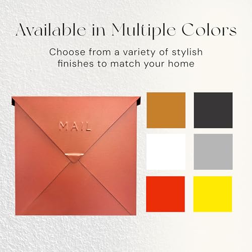 Image of NACH Mailboxes for Outside Wall Mount, 10 x 10 x 4 inch Copper Mail Boxes for House Outside, Waterproof Mailboxes for Outside - Chicago Style Mail Box
