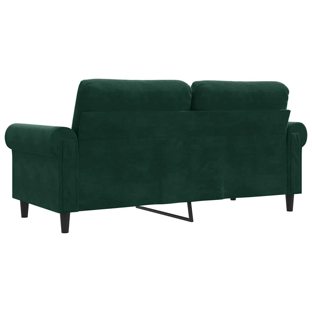 Générique Divano a 2 posti in velluto verde scuro 140 cm, divano moderno con struttura in metallo resistente, seduta comoda imbottita per soggiorno