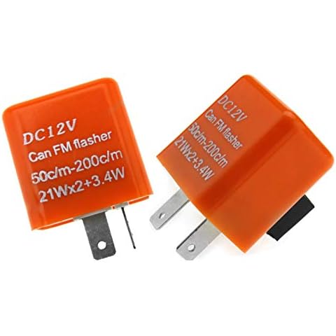 2PCS 12V DC Speed Adjustable 2-Pin LED Flasher Relay Motorbike Turn Signal Indicator Cover