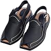 Premium Leather Summer Sandals for Men - Black Double Sole Comfort Slip-On Walking Outdoor Casual Footwear
