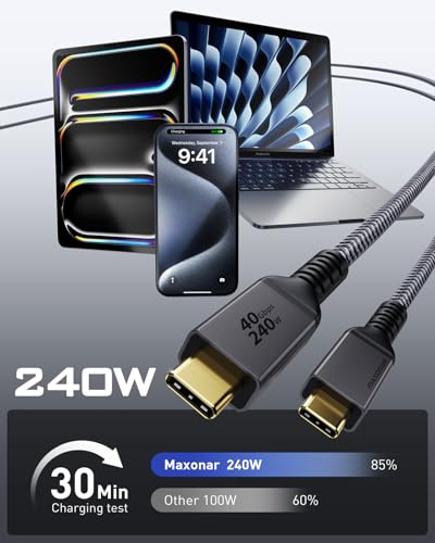 Maxonar [240W] Thunderbolt 4 Cable 4Ft thumb #1