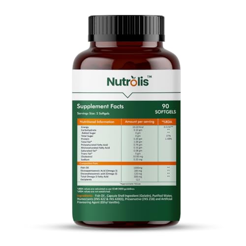 Image of Omega-3 Salmon Fish Oil Capsules 1400mg - High EPA & DHA Blend for Heart, Brain, Joint Health, Cholesterol Management & Immune Support | 180mg EPA and 120mg DHA | - 90 Softgels