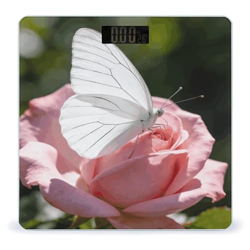 Báscula de baño digital White Butterfly con pantalla LCD miniatura 1