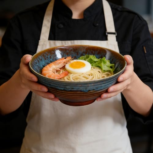 Bols à ramen durables en céramique résistante micro-ondes et lave-vaisselle 20cm - 3