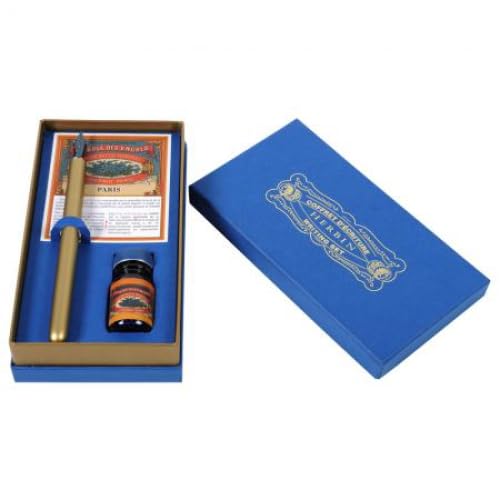 Lot de 3 Coffret Bleu myosotis, avec flacon d'encre bleue 10ml
