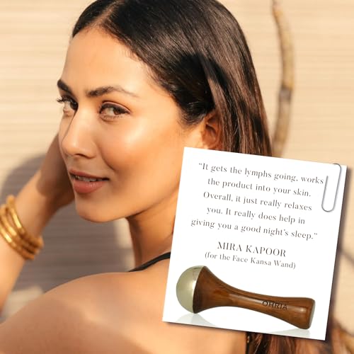 Image of Ohria Ayurveda 2-in-1 Kansa Face & Head Massage Wand with Teakwood Handle | Natural Facial Lift Tool for Firming, De-Puffing, Acne Balance & Relaxation | All Skin Types