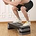 Dioche 78cm Fitness Step Platform, Non Slip Aerobic Exercise Pedal Stepper with 3 Adjustable Gears, for Home Gym Yoga Sports Fitness (Black Grey)
