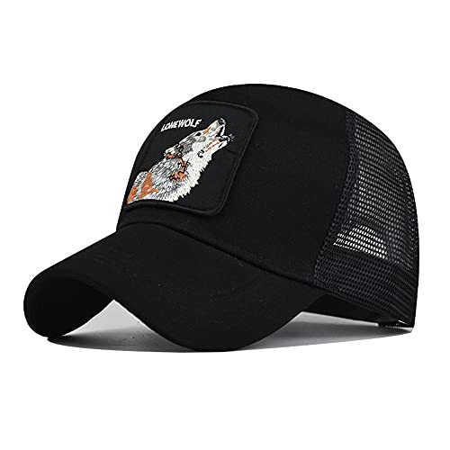 Bonfor Gorras de Hombre Beisbol Bordado de Lobo Malla, Gorras de Hombre Verano Transpirable Baratas, Sombrero Mujer para Unisex Adulto TMOYJPX (C, 54-60 CM, Numeric_54) Cover