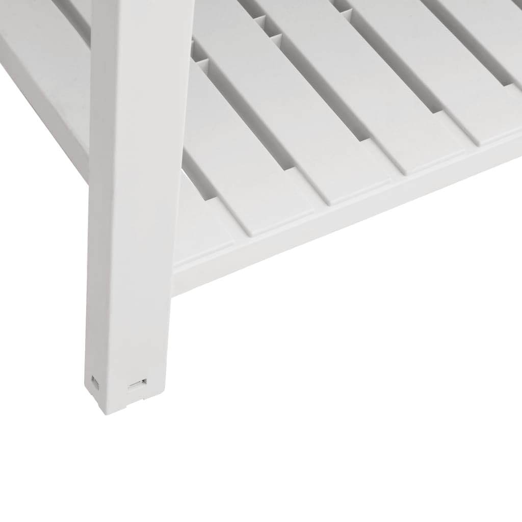 Lit surélevé de Jardin Blanc en polypropylène, Jardiniere 110x45x79 cm avec Reserve Eau, Drainage, bac Plante pour Balcon terrasse Jardin, pour Herbe aromatique semis Culture