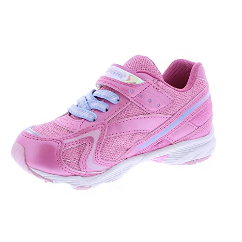 TSUKIHOSHI Glitz Kids Shoes - Strap-Closure Machine-Washable Kids and Toddler Shoes with Wide Toe Box & Slip-Resistant, Non-Marking Outsoles, Pink/Lt Blue - 9 Toddler (1-4 Years)4