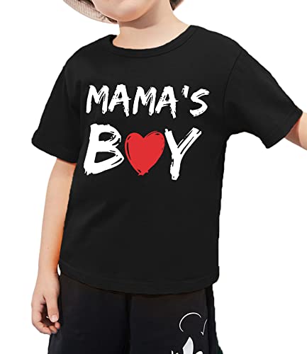 Image of VVNTY Valentines Shirts Toddler Boys Love Heart Graphic Tee Funny Letter Print Tops
