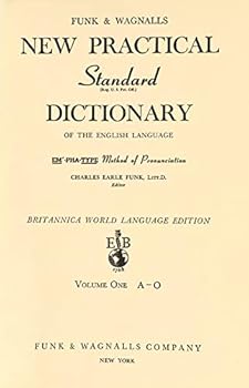 Hardcover Britannica World Language Edition of Funk and Wagnalls New Practical Standard Dictionary VOL. 1 PART 1 A-P Book