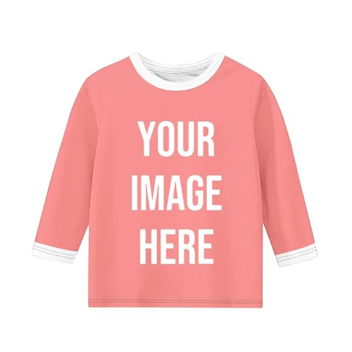 Customized 3/4 Sleeve Shirts Boys Girls Personalized Crew Neck T Shirt Print Add Text/Photo/Image/Logo for Gift3
