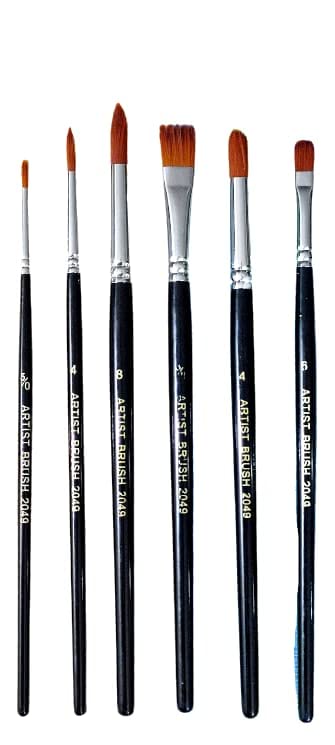 Aeoss Paint Brushes 6 Pieces Set Professional Paint Brush Round Pointed Tip Nylon Artist Acrylic Brush for Acrylic Watercolor Oil Painting
