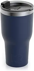 RTIC 30 oz Insulated Tumbler Stainless Steel Coffee Travel Mug with Lid, Spill Proof, Hot Beverage and Cold, Portable Thermal Cup for Car, Camping, Navy