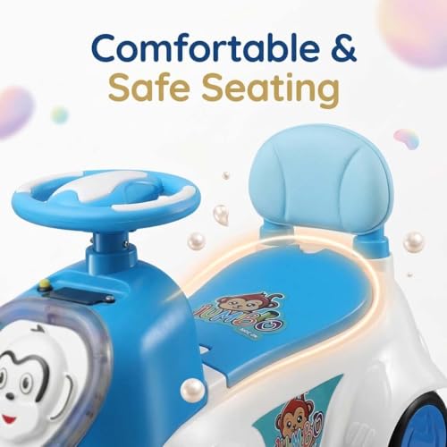 Image of Kids Ride-On Push Car with LED Lights & Steering Wheel - Toddler Ride On Toy Car with Music, Storage Seat & Backrest, Indoor Outdoor Ride Toy for Boys & Girls (Ages 1.5-3)