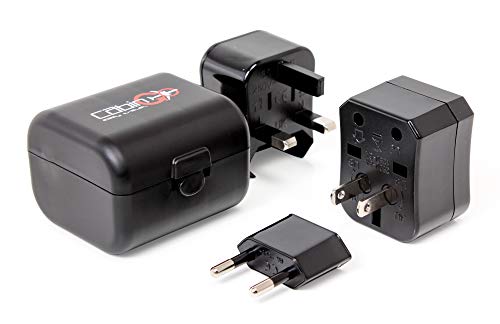 Cabin Go Travel Adapter Adattatore Universale da Viaggio per US / EU / UK / AUS Multi nazione Spina da Parete Universale Adattatore Alimentazione Caricatore Nero