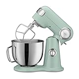 Cuisinart SM-50G Precision Master 5.5-Quart 12-Speed Stand Mixer with Mixing Bowl, Chef's Whisk, Flat Mixing Paddle, Dough Hook, and Splash Guard with Pour Spout, Agave Green, Manual