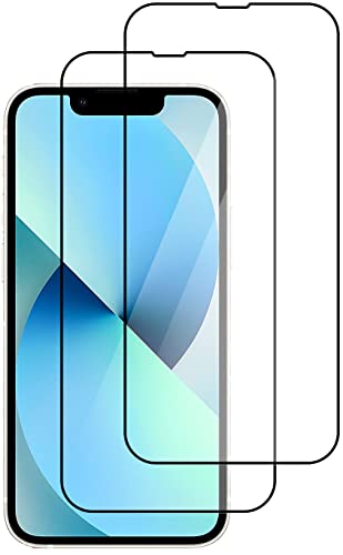 QUITECO Protector Pantalla para iPhone 13 Mini [2 Piezas] Vidrio Cristal Templado Cobertura Completa
