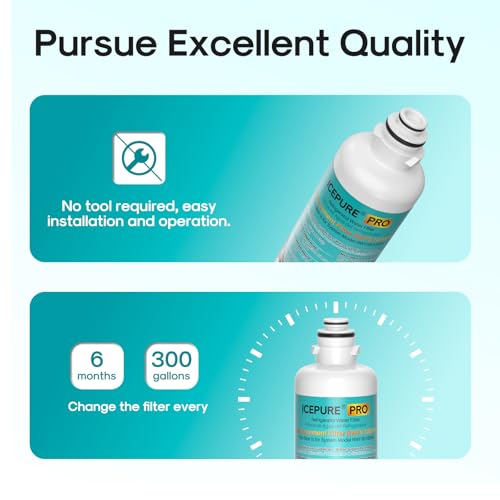 Image of ICEPURE PRO BORPLFTR50 Refrigerator Water Filter Replacement for Bosch Ultra Clarity Pro BORPLFTR55, 11032531, 12033030, 12028325, 11025825, B36CT80SNS, B36CL80ENS, WFC100MF, WFS200MF, RA450022, 4PACK