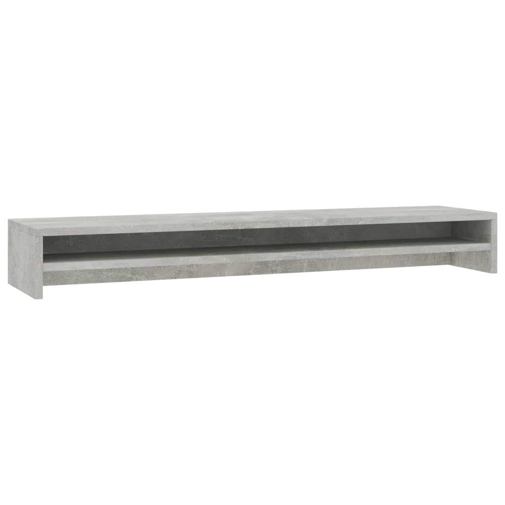 Homgoday Supporto per monitor grigio cemento 100 x 24 x 13 cm, in legno ingegnerizzato, supporto da scrivania per monitor e laptop