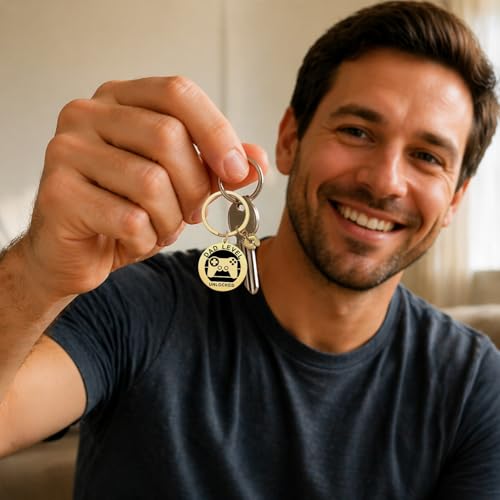 Image of MIXJOY New Expecting Dad First Time Father's Day, New Dad Announce Pregnancy, Dad Unlocked Key Chain with Footprint Charm
