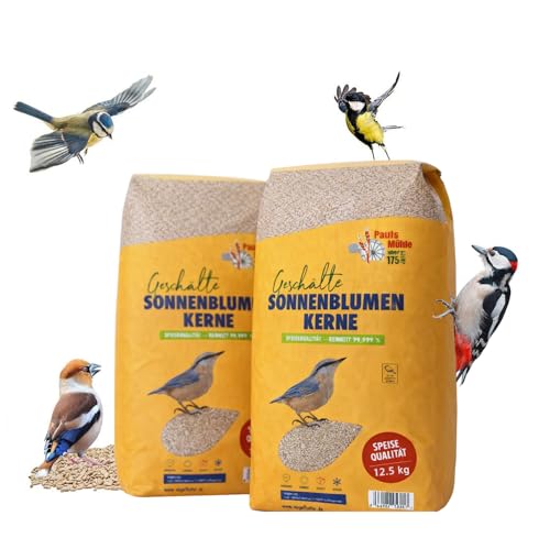 Paul´s Mühle Sonnenblumenkerne geschält für Vögel 25 kg (2 x 12,5 kg) Neue Ernte 2025