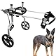 KAJILE Verstellbarer 2-Rad-Hunderollstuhl, L-3 Größe für behinderte Hund Hinterbeine Rehabilitation, geeignete Höhe 43-53cm, Breite 19-25cm, Länge 27-35cm