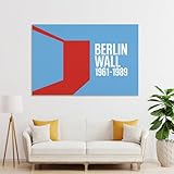 POLIUAWS Minimalistische Berliner Mauer-Grafik auf Leinwand 