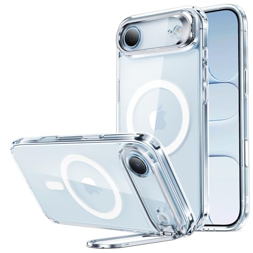 Image of ESR for iPhone Air Case with Stash Stand, Compatible with MagSafe, Military-Grade Drop Protection Magnetic Phone Case for iPhone 17 Air, Scratch-Resistant Back Cover,Clear