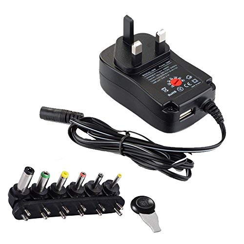 Helper 30W Multi-Spannung-Adapter/Transformer, umschaltbar, 3-12 V, einstellbare Spannung, Gleichstrom, Ersatzspitzen für