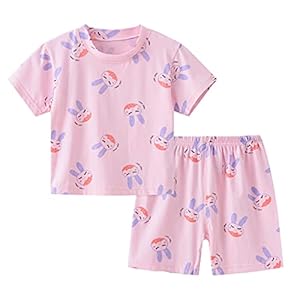 Tihuunwz Peuter Tops OutfitsKorte Mouw Tank TopDaily2PC Outfits (Roze, 8-9 Jaar)