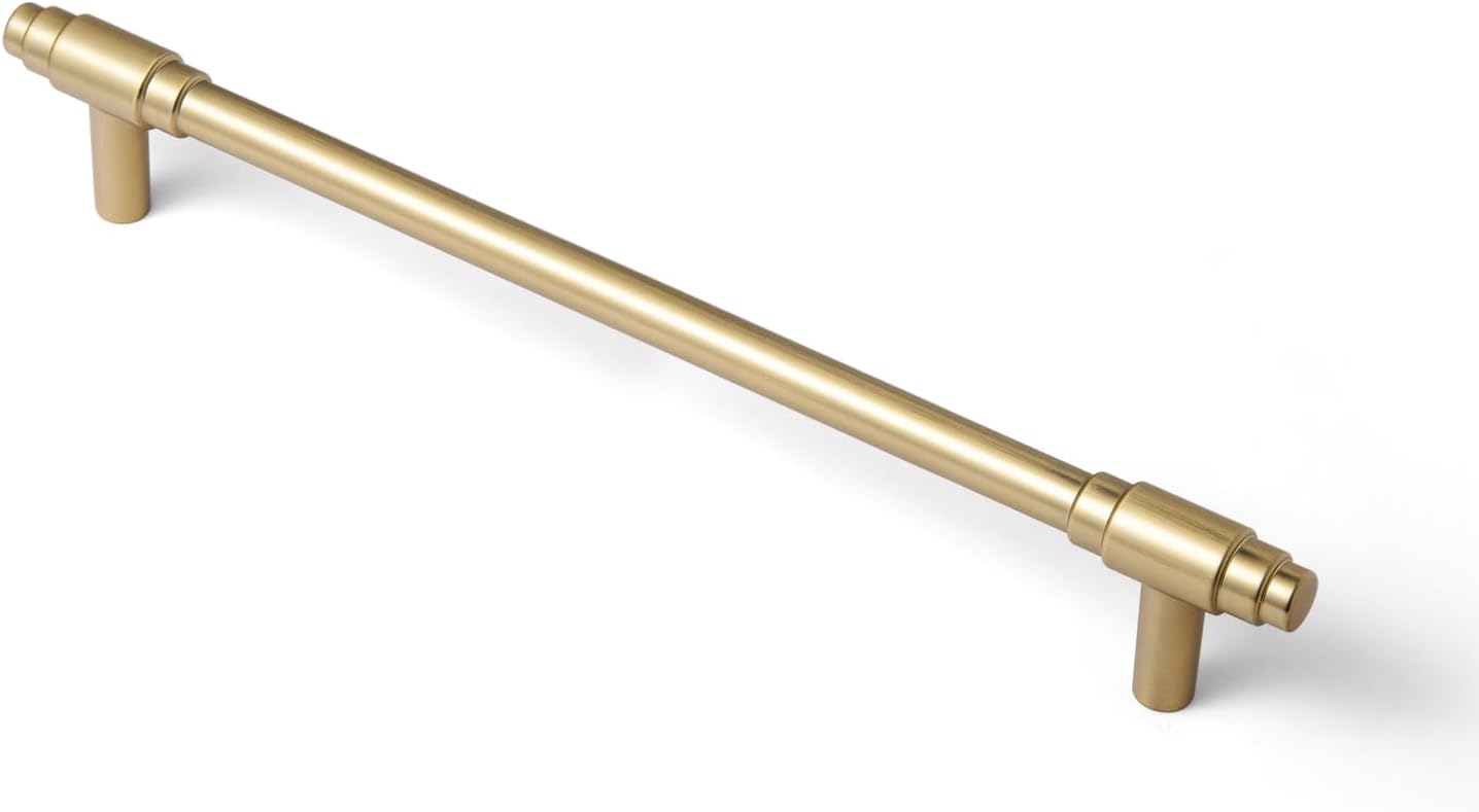 6 Pack Antique Brass Cabinet Pulls, 7.6 Inch Hole Center Vintage Stepped Drawer Handles, Solid Zinc Alloy Cylindrical Hardware for Pantry, Wardrobe, Kitchen Cupboard Restoration