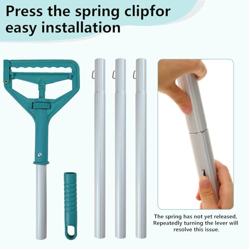 Image of 60 Inch Industrial Mop Handle Commercial mop Handle Heavy Duty Industrial mop Bucket mop Handles Heavy Duty Commercial mop Head Replacement and Handles mop Stick Replacement Mop Stick