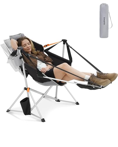 KingCamp Hammock Chair with Footrest – Heavy Duty Swinging Camping...