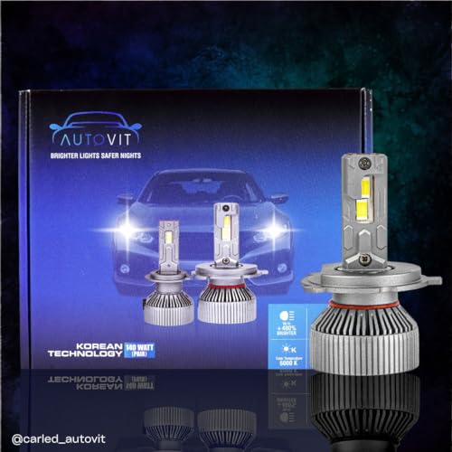 Image of H4 LED Headlight Bulbs - 140W, 6000K Cool White, 2x Brighter, Plug & Play Replacement for Halogen (Set of 2)
