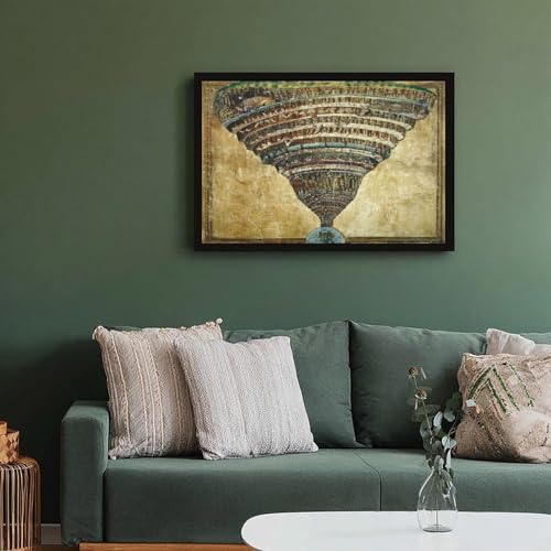 Impression sur toile Divine Comedy Botticelli - Cadre anti-reflet pour bureau terne