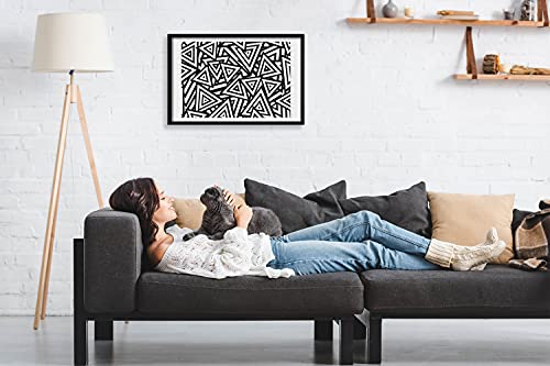 Cadre MDF 60x40 cm Tulup avec photo de triangles pour tableau moderne