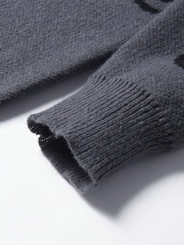 Floerns Men's Halloween Long Sleeve Knitted Drop Shoulder Sweaters Pullover3