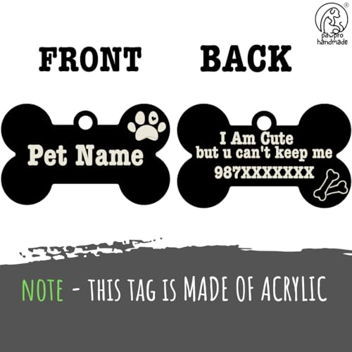 Image of PawPro Personalized Dog Collar with Name Tag, Soft Nylon Pet Collar with Custom Bone Shape ID Tag, Adjustable Dog Neck Belt with Stainless Steel Buckle for Small, Medium & Large Dogs (Brown, Medium)